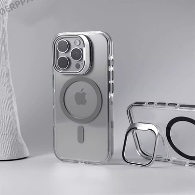 适用苹果16翻盖镜头支架手机壳
