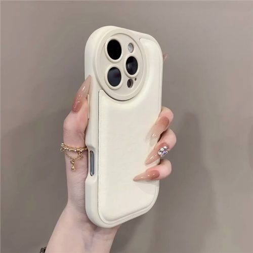 气垫胖胖面包粉色皮纹手机壳