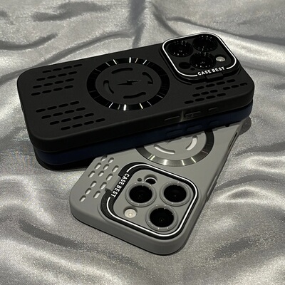 冰点散热镂空磁吸适用苹果手机壳