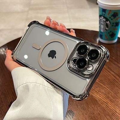 电镀气囊自带镜头膜手机壳