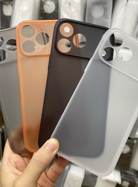 0.4mm超薄磨砂适用苹果16promax手机壳新款iPhone13镜头全包15透明14Pro防摔保护套17高级感12pp壳11简约男女