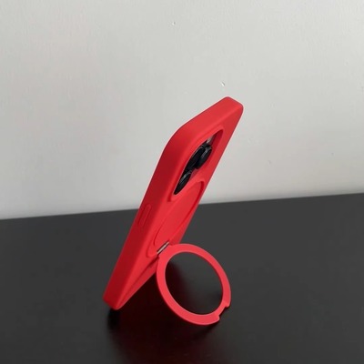 极简带支架手机壳液态硅胶