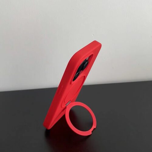 极简带支架手机壳液态硅胶