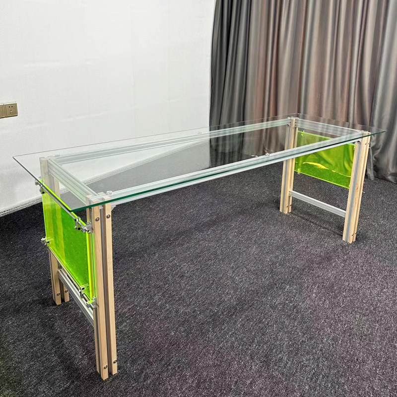 玻璃电脑桌书桌现代简约办公桌写字台接待洽谈桌子长方形大板桌