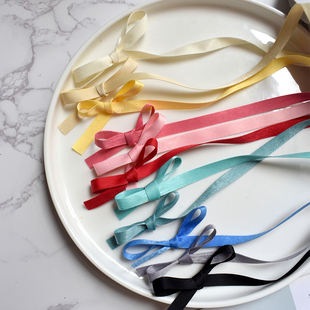 韩国进口细腻双面微珠光软缎带手工diy儿童宠物发箍夹蝴蝶结材料