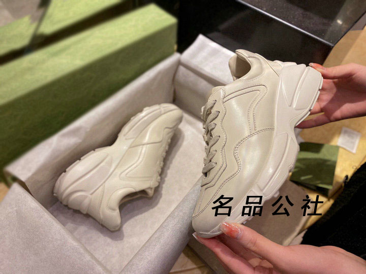 复古风平跟圆头老爹鞋厚底增高