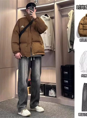秋冬棉衣外套男加厚保暖宽松oversize棉衣潮流面包服一套搭配套装