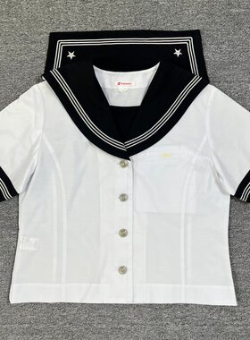 柚见中古日制校供水手服 萌款高校本校JK长袖 短袖异色夏服中间服