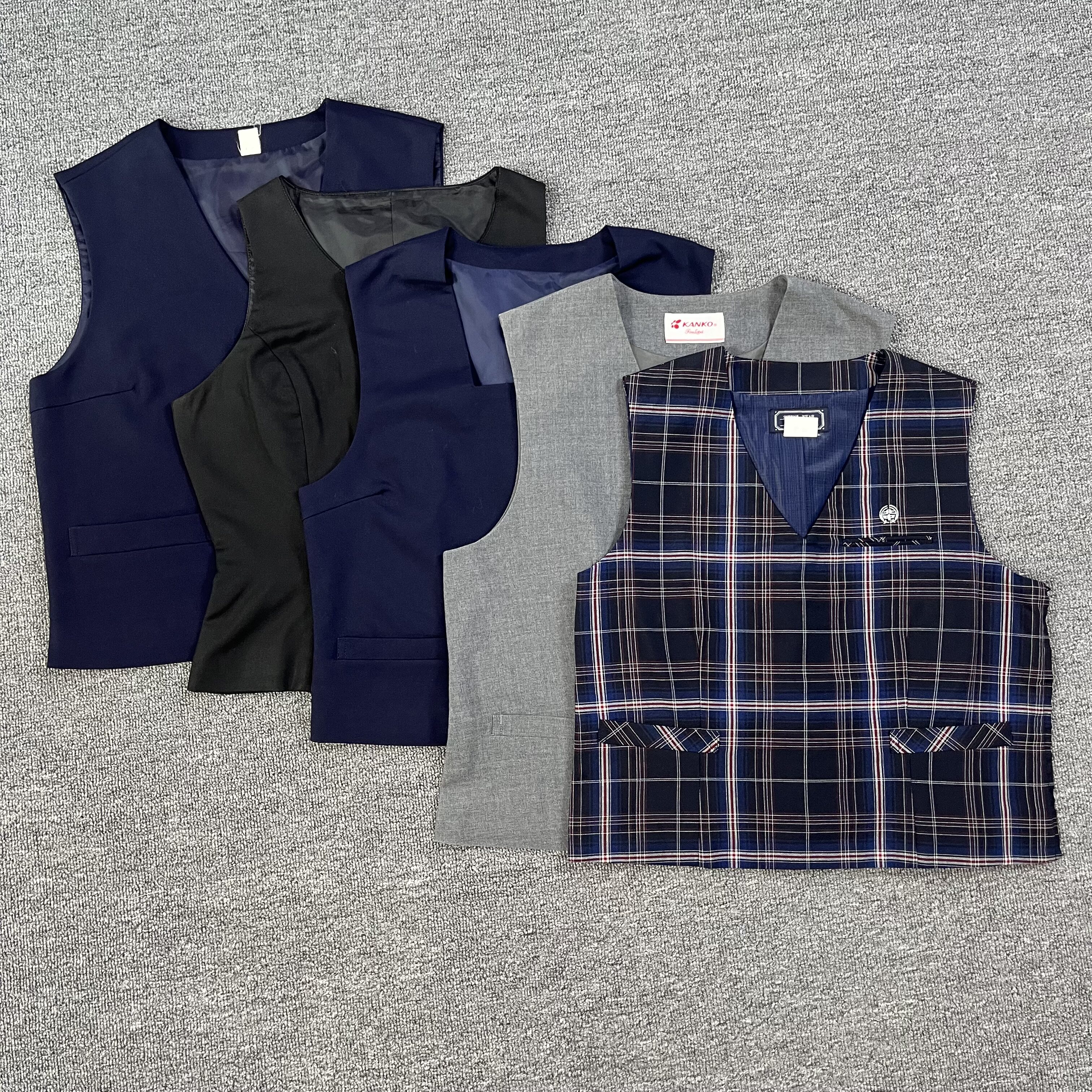 柚见JK日制校供中古正统马甲背心日本校服制服西式格子纯色
