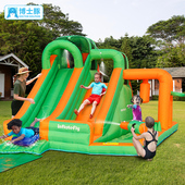 博士豚双滑梯滑水道充气城堡家用室内外蹦蹦床拳击柱戏水池玩具屋