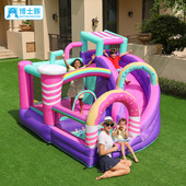 博士豚甜品屋充气城堡家用室内外小型儿童蹦蹦床滑滑梯跳床淘气堡