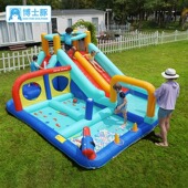 博士豚双滑梯充气城堡室内外儿童蹦蹦床家用钻洞投掷充气堡淘气堡