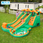 博士豚双滑梯喷水充气城堡室内外儿童蹦蹦床攀岩墙球池淘气堡玩具