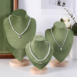 实木人像脖子项链展示架饰品吊坠模特首饰架珠宝直播店铺陈列拍摄