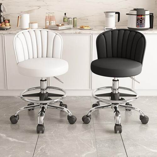 厨房高脚椅洗碗炒菜椅子前台收银台吧台椅万向轮旋转高凳家用餐椅