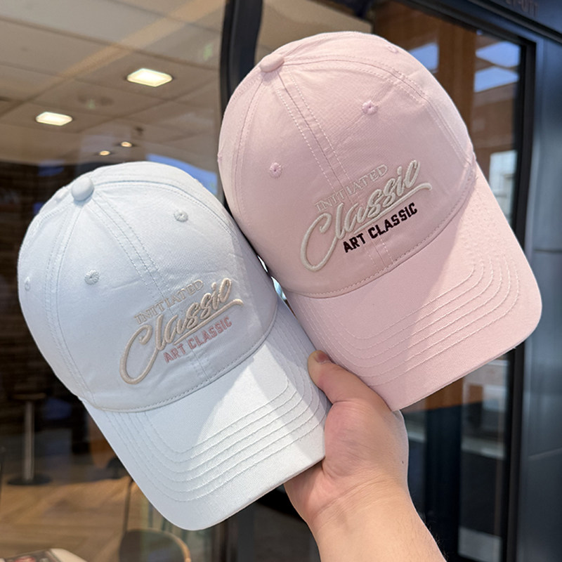 字母刺绣棒球帽子女春夏季新款宽檐遮阳防晒显脸小软顶百搭鸭舌帽