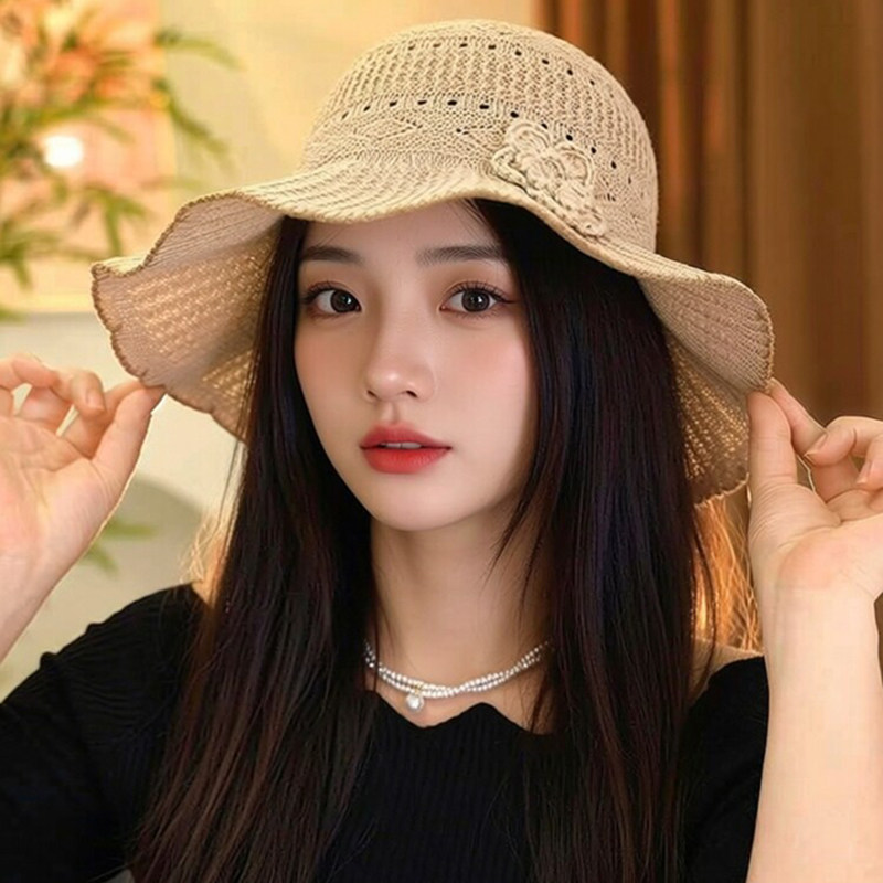 大檐遮阳帽子女款2026新款春夏季时尚洋气渔夫帽显脸小遮阳防晒帽