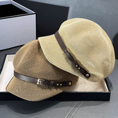 2026新款 气质复古报童帽 镂空编织八角帽子女春夏出游百搭透气韩版