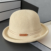 卷边盆帽 赫本风礼帽春秋季 帽子女英伦复古圆顶渔夫帽韩版 百搭法式