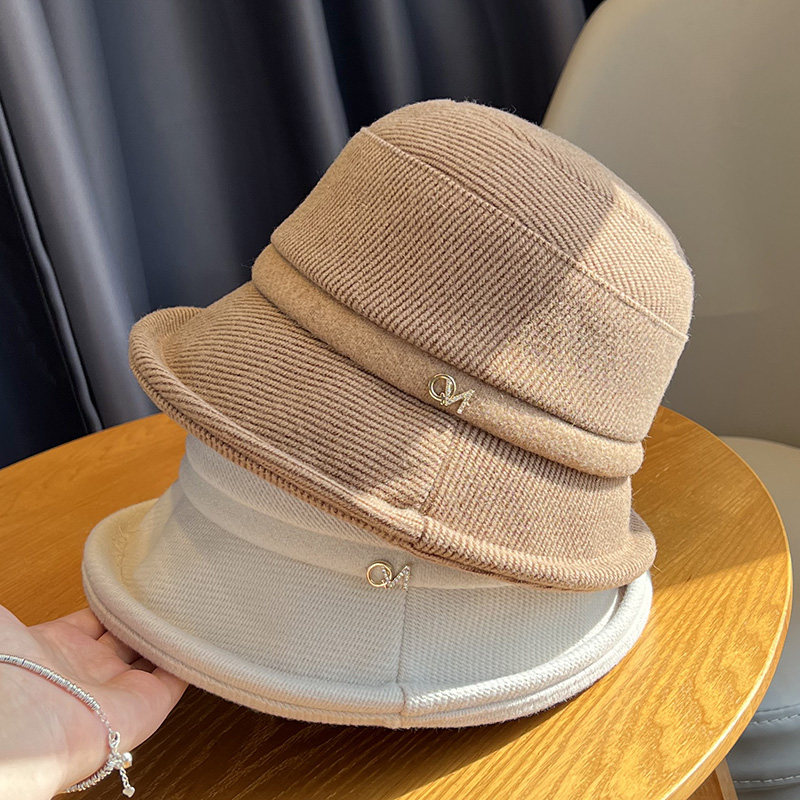 韩版渔夫帽子女法式优雅百搭盆帽秋冬季卷边文艺气质显脸小妈妈帽