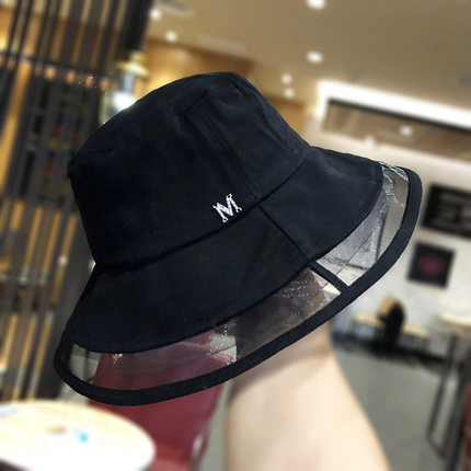 韩版网纱ins渔夫帽子女夏季M标网红款日系百搭防晒遮阳出游盆帽潮