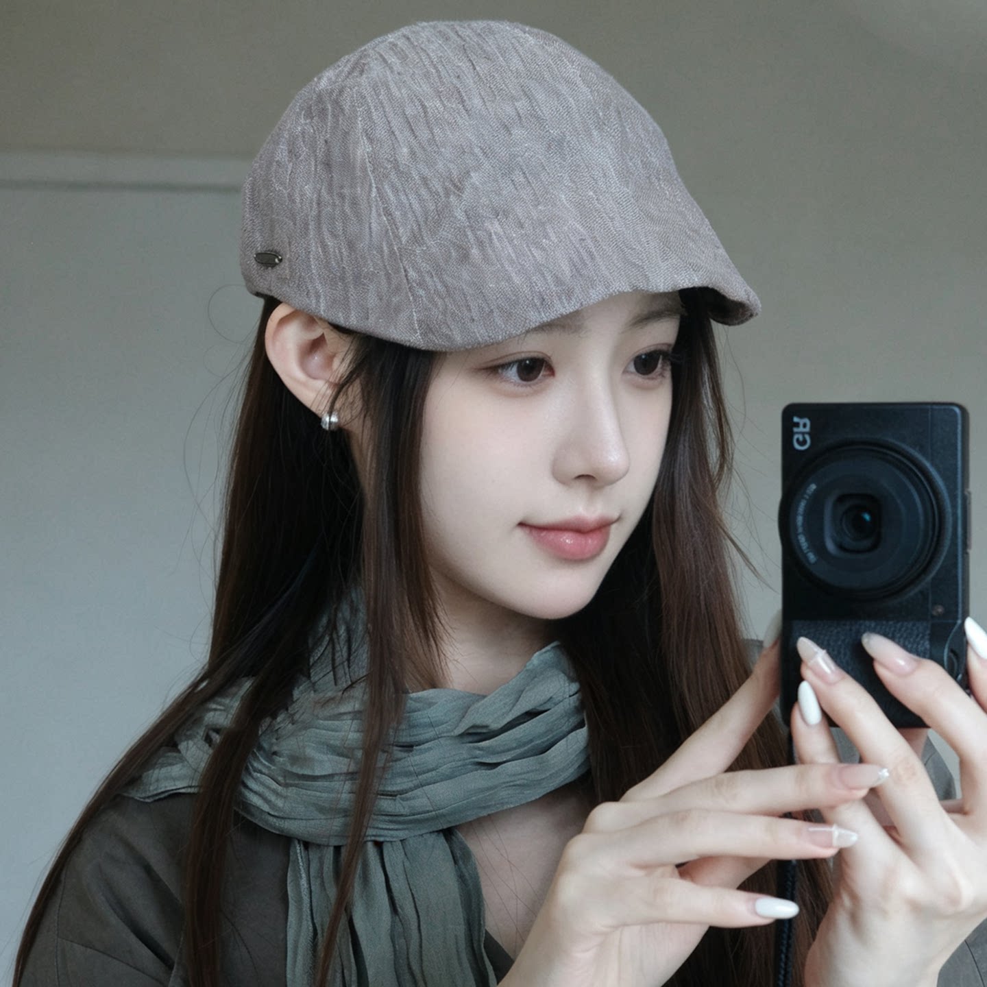 秋季女款亚麻透气显脸小前进帽