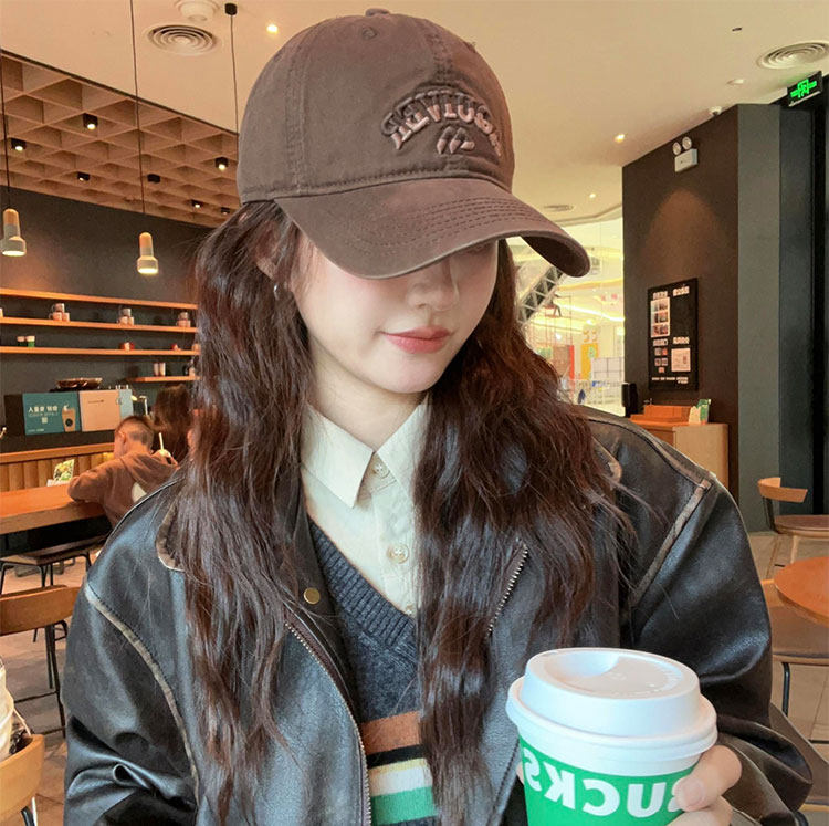 立体刺绣水洗棒球帽子女2026新款韩版时尚小众防晒帽显脸小鸭舌帽