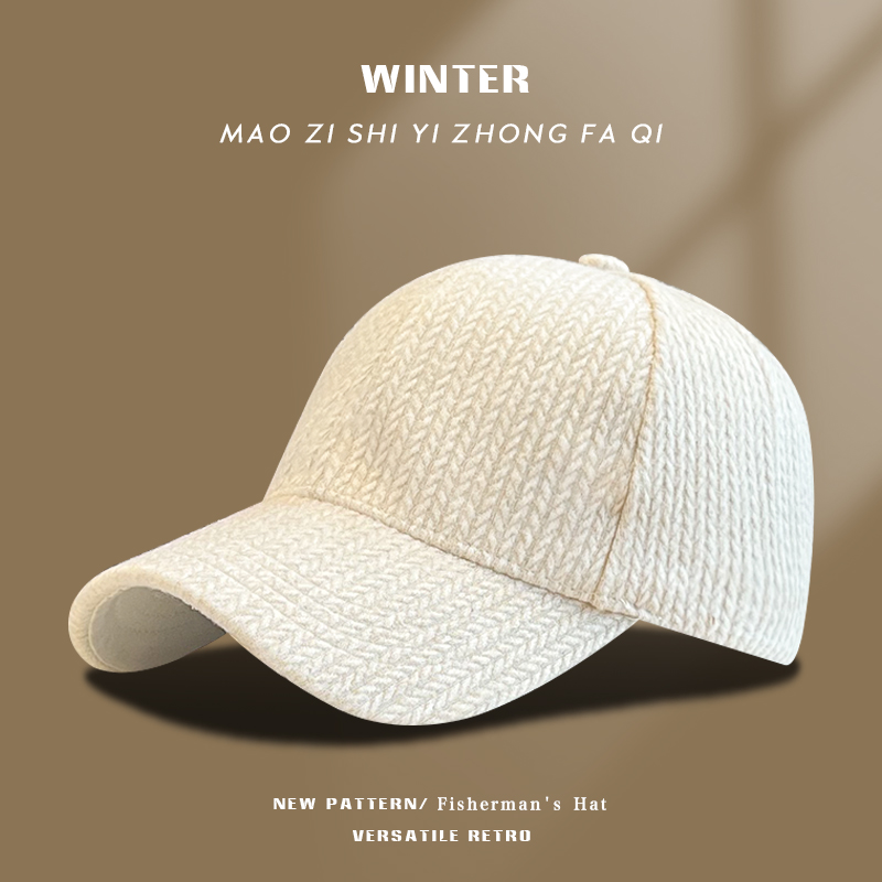 秋冬季新款鸭舌帽子女韩版百搭休闲简约显脸小加厚防寒棒球帽男潮