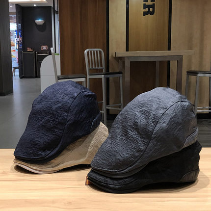 贝雷帽春季鸭舌帽男文艺复古英伦风黑色报童帽百搭秋天前进帽子女