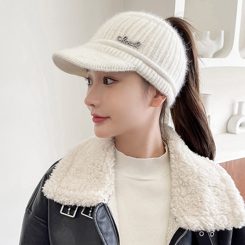 空顶帽逛街韩版女秋冬水钻字母