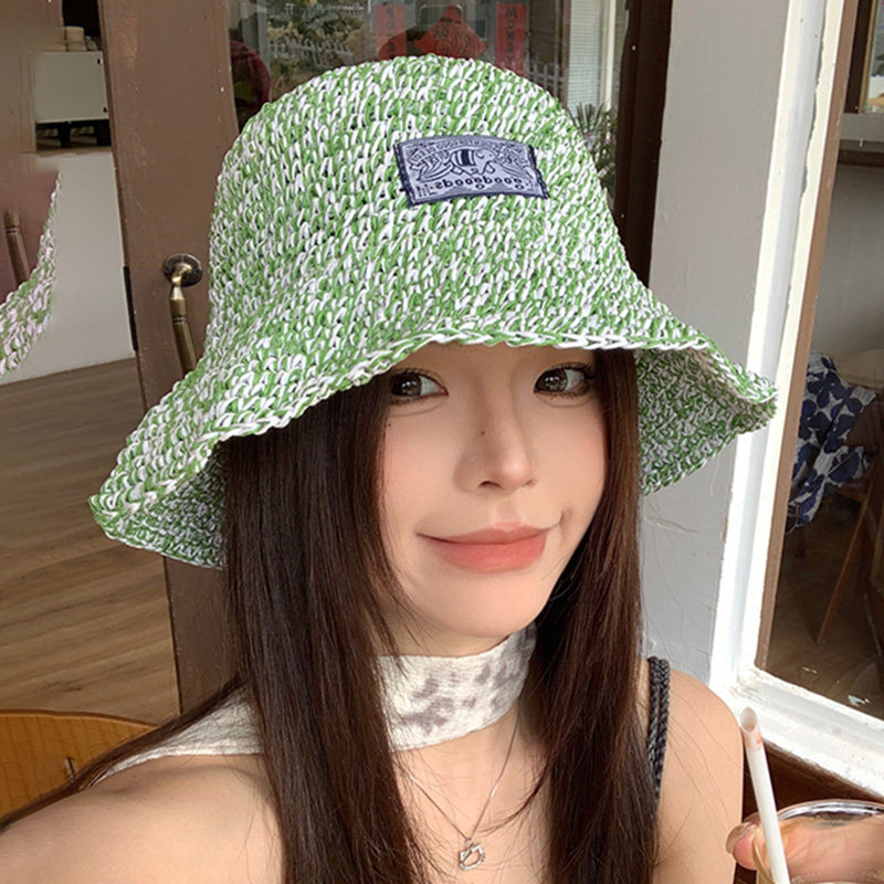 灵允混色手工编织草帽女厂家直销
