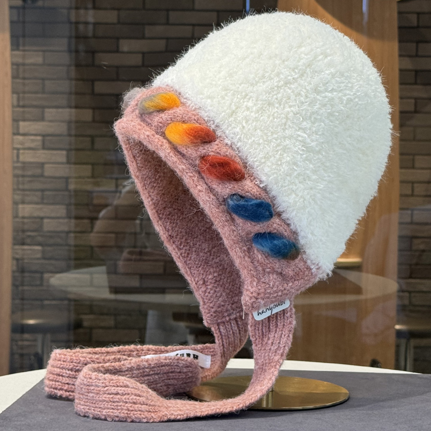 毛绒彩色多巴胺针织帽子女2025秋冬款新款保暖防风护耳帽套头帽潮