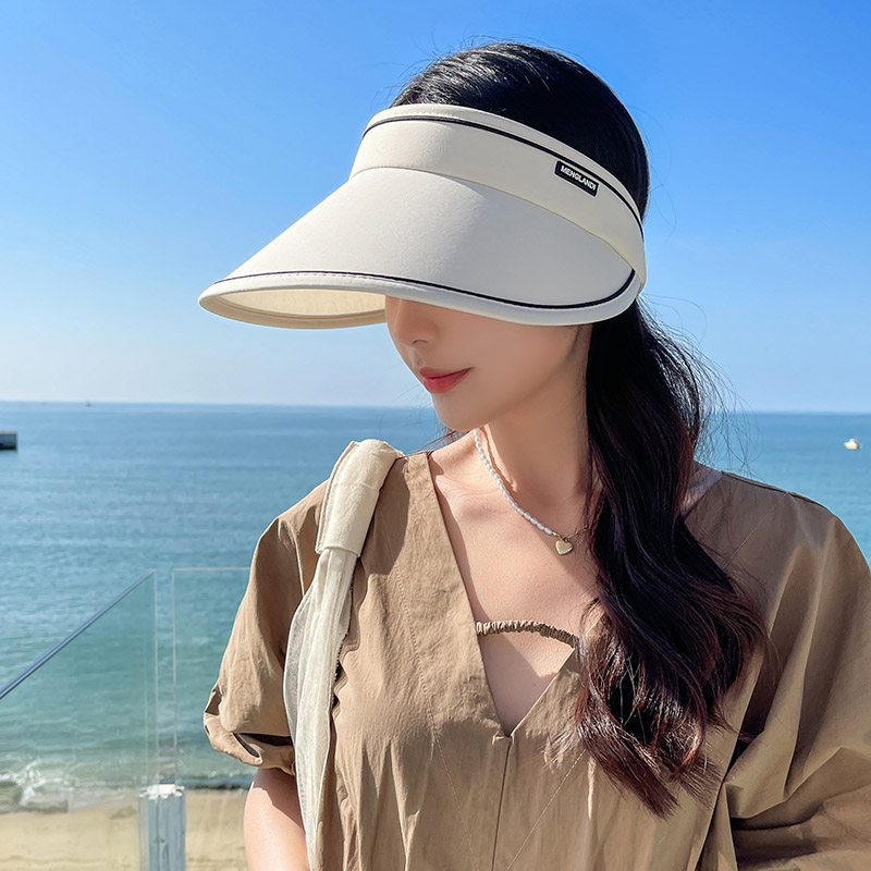 帽子女款2026新款防紫外线骑车空顶帽夏季出游百搭海边防晒遮阳帽