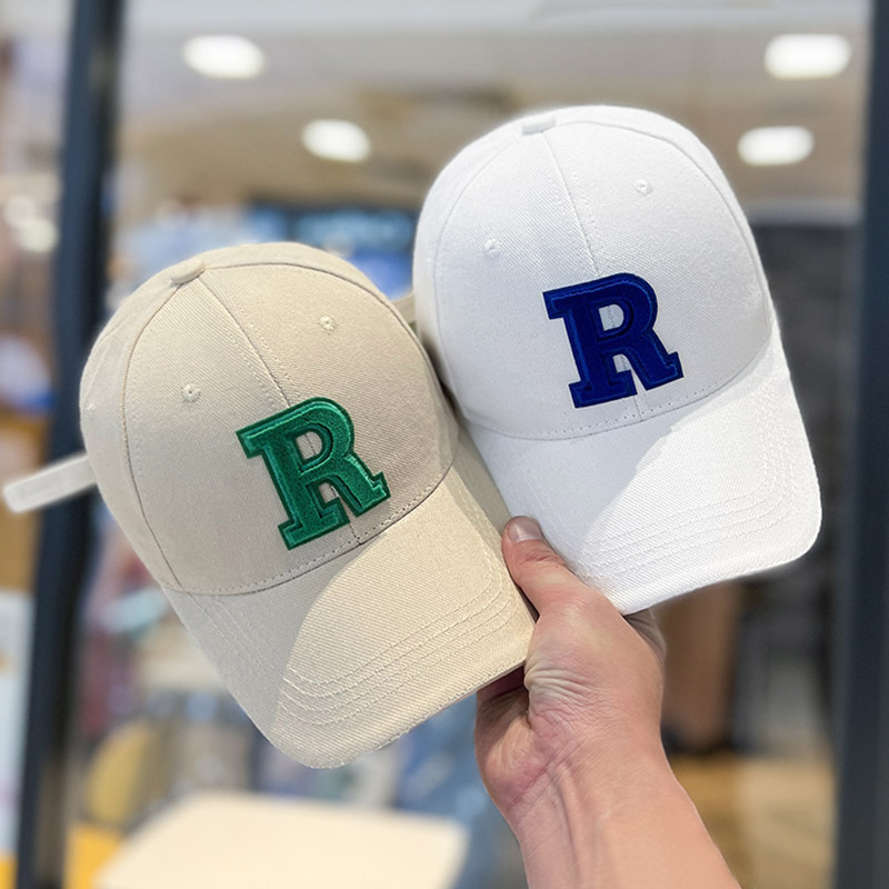 鸭舌帽百搭时尚春秋弯檐刺绣字母