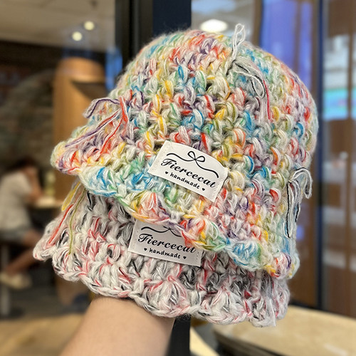 毛线针织镂空渔夫帽女秋厂家直销