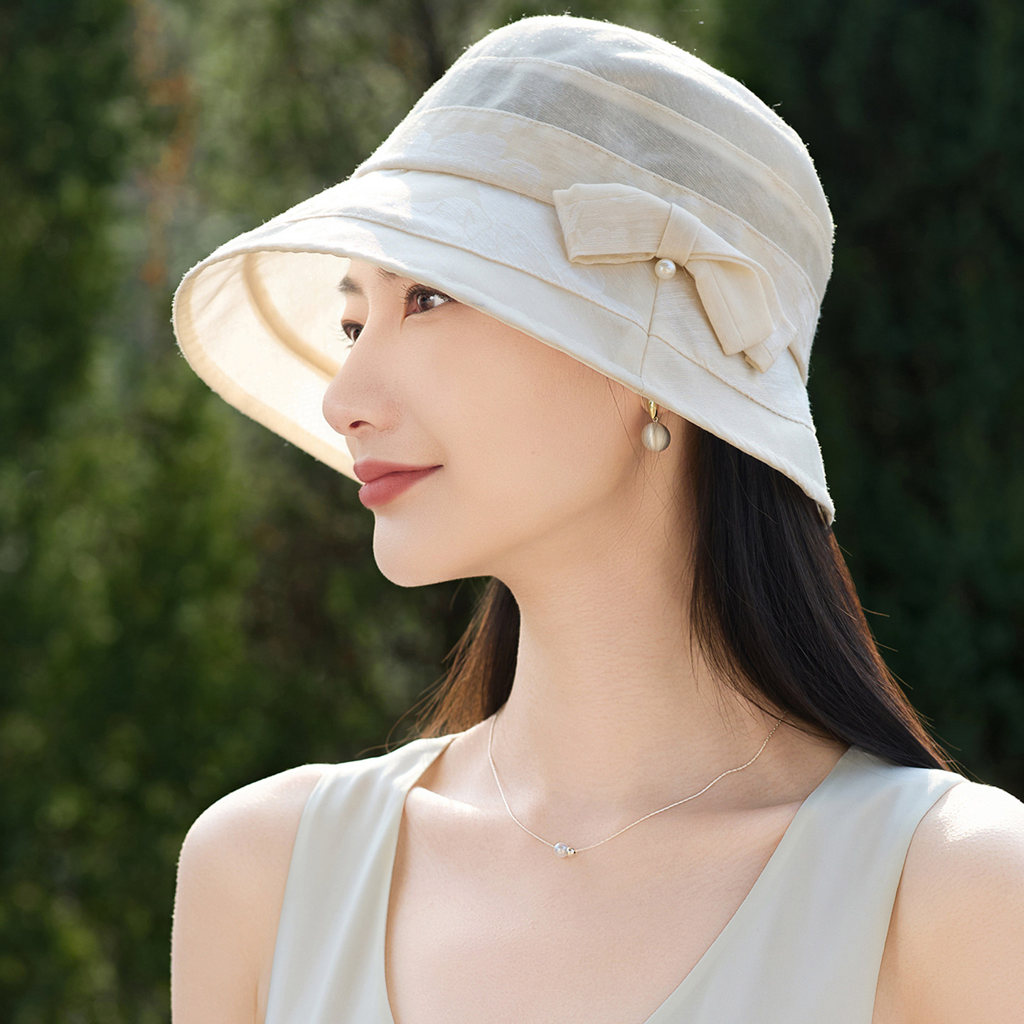 防晒渔夫帽子女款2026新款夏季宽檐显脸小遮阳帽气质优雅百搭盆帽