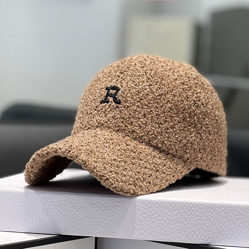鸭舌帽逛街休闲女秋冬刺绣R字母