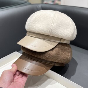 八角帽子女秋冬季毛呢保暖网红英伦复古报童帽潮牌休闲百搭画家帽
