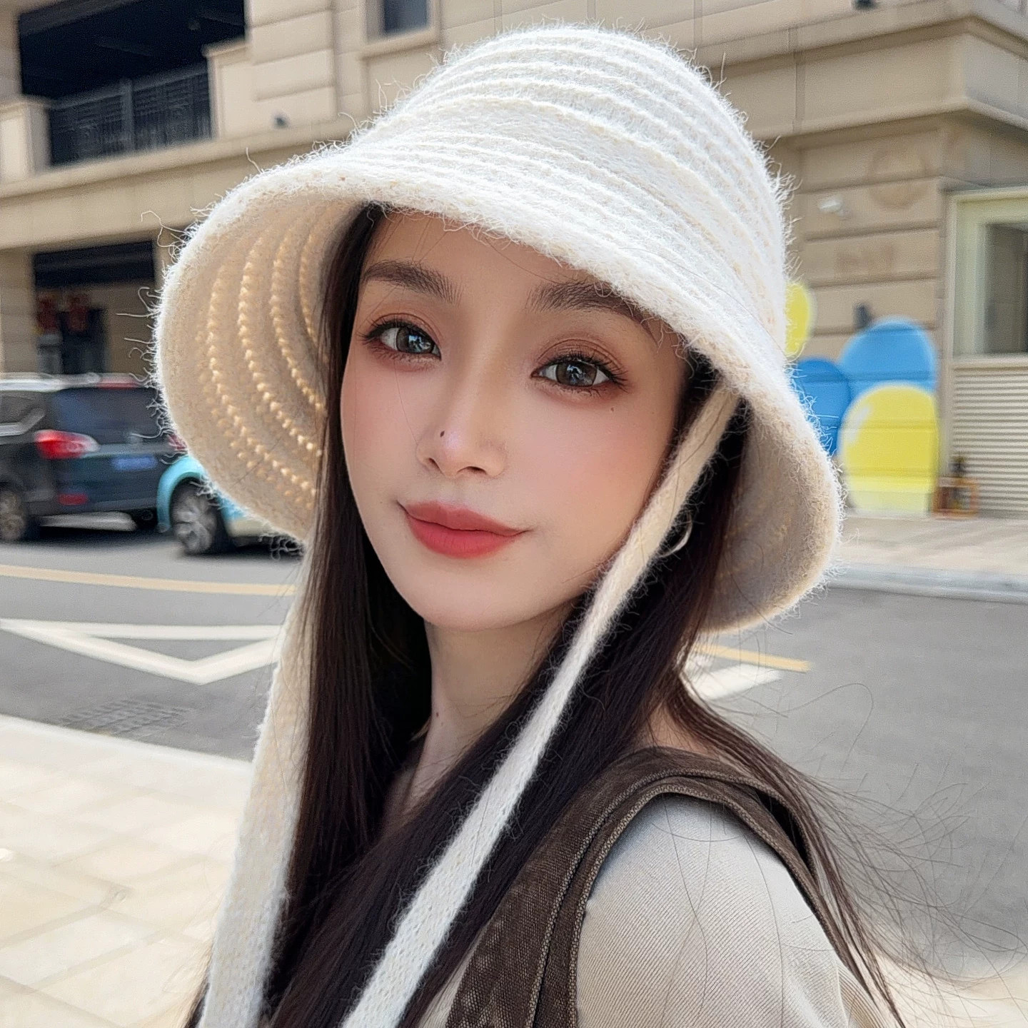 秋冬韩版宽檐保暖显脸小渔夫帽
