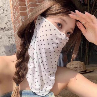 夏季防晒面罩女全脸防紫外线开车骑行面纱碎花口罩遮脖子护颈脖套