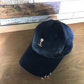 纯色情侣天鹅绒学生棒球帽 百搭鸭舌帽女韩版 帽子女春秋季 保暖时尚