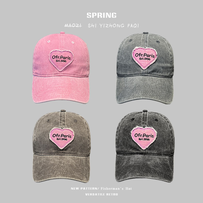 春夏大头围棒球帽子女款2026新款韩版刺绣复古百搭防晒遮阳鸭舌帽