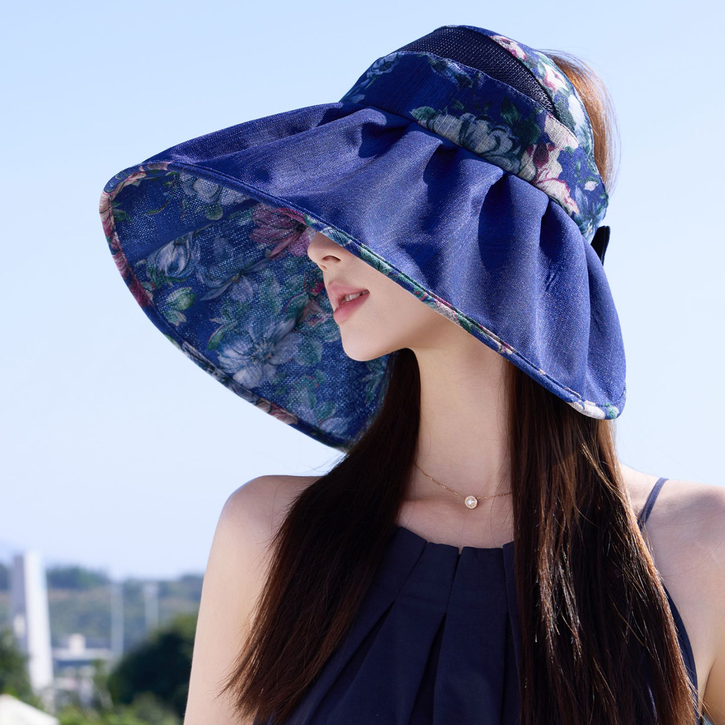 大檐渔夫帽子女款2026新款春夏季户外防晒防紫外线遮阳帽空顶帽潮