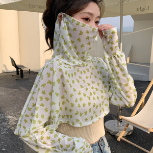 骑车防晒衣披肩女夏季新款遮阳袖套挂耳面罩开车遮脸斗篷护颈一体