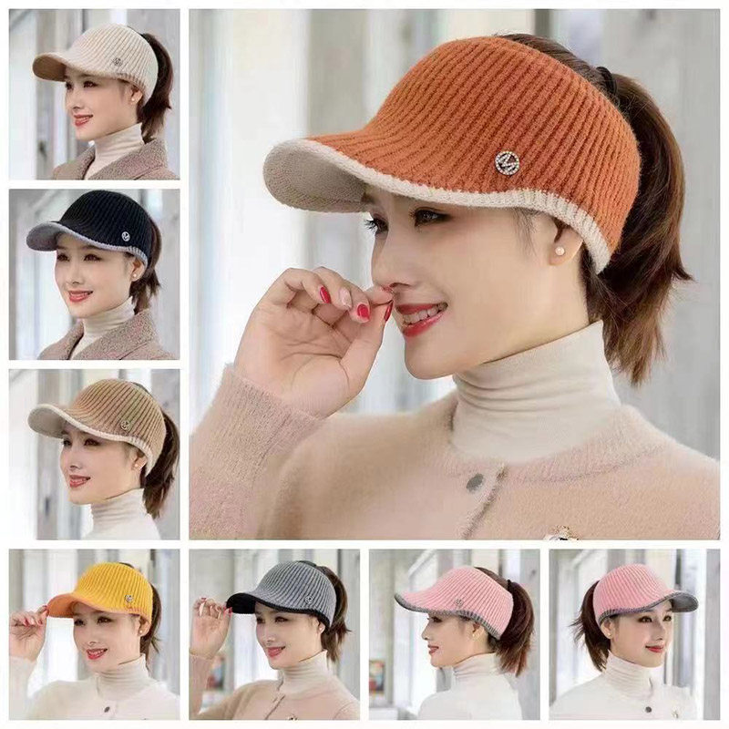 空顶帽女冬天护外保暖遮阳鸭舌帽透气女士打高尔夫太阳帽休闲帽子