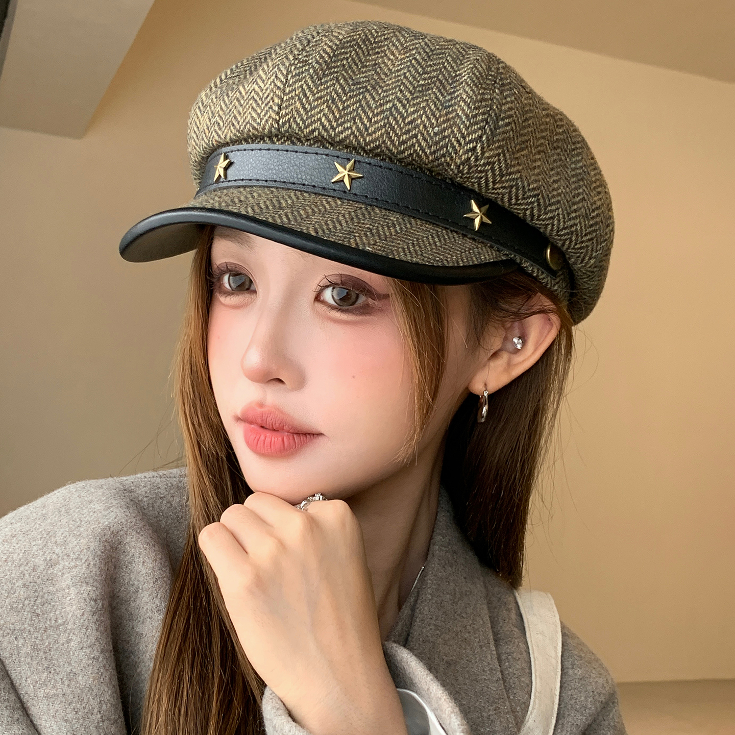 灵允八角帽出游休闲女秋厂家直销