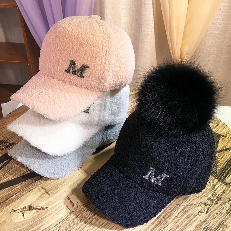 秋冬季保暖水钻街头风真狐狸毛球