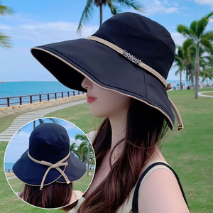 帽子女款2026新款夏季防晒帽大檐渔夫帽韩版户外休闲骑行遮阳百搭