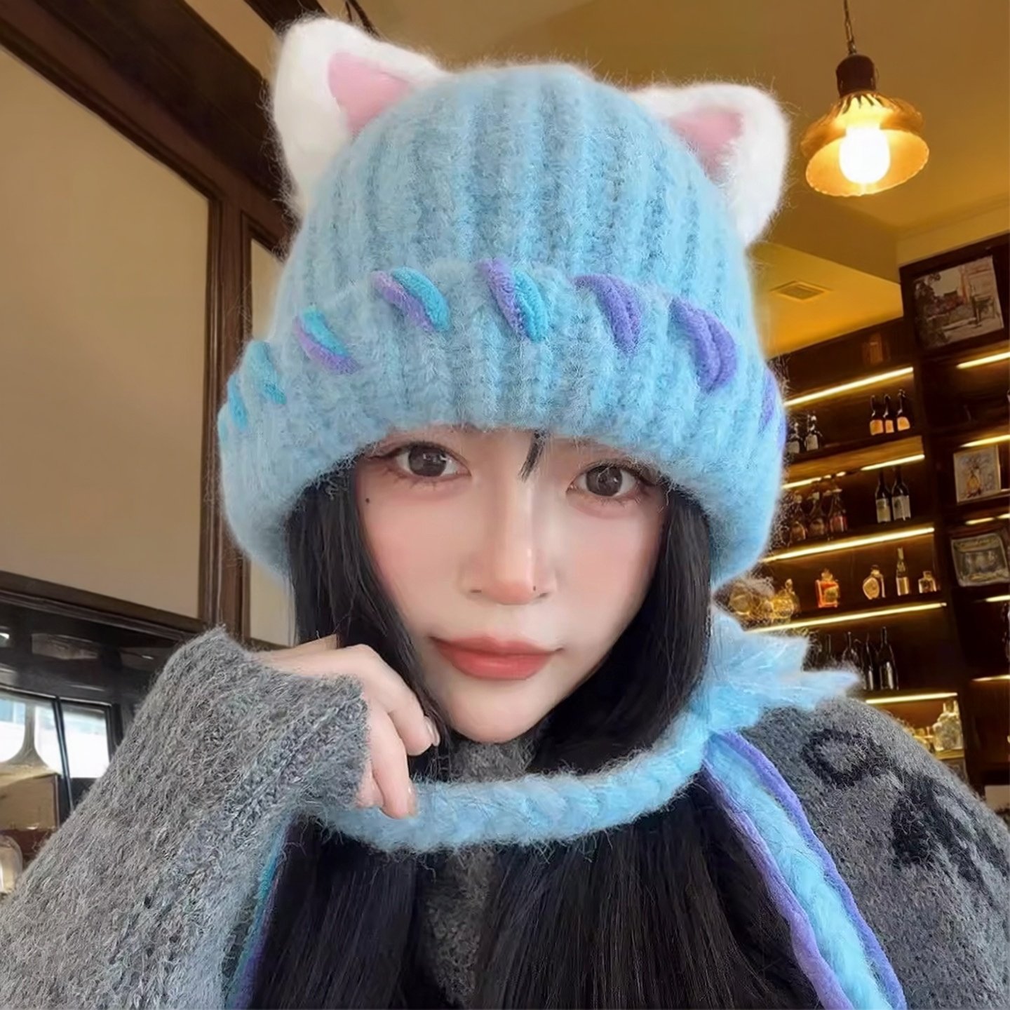 灵允针织帽可爱卡通女冬厂家直销