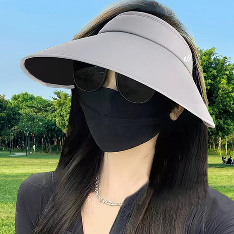 环绕大檐空顶遮阳帽子女夏季防紫外线出游时尚百搭可卷防晒太阳帽